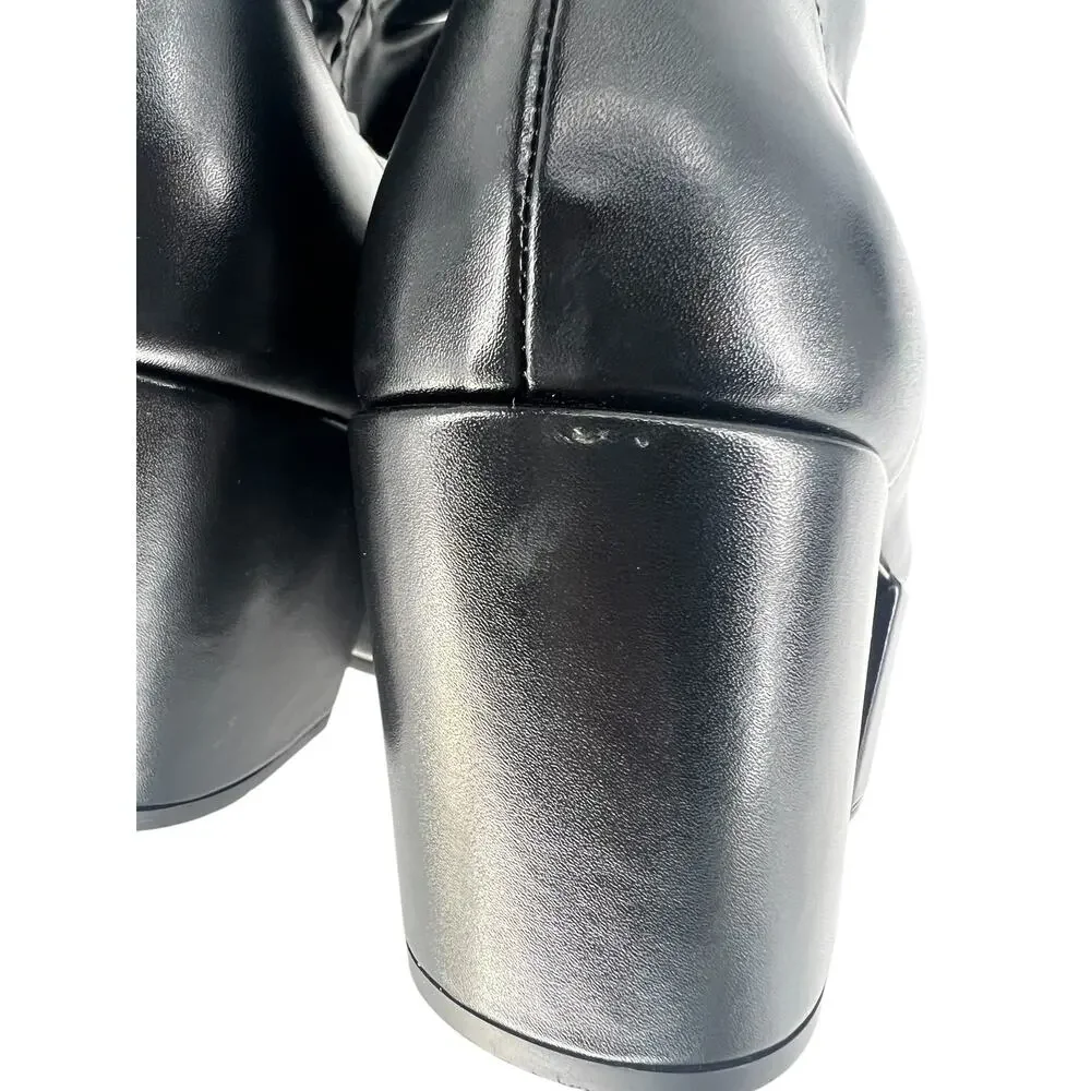 Prada Black Stretch Napa Over-the Knee Platform Boots - Picture 13 of 16